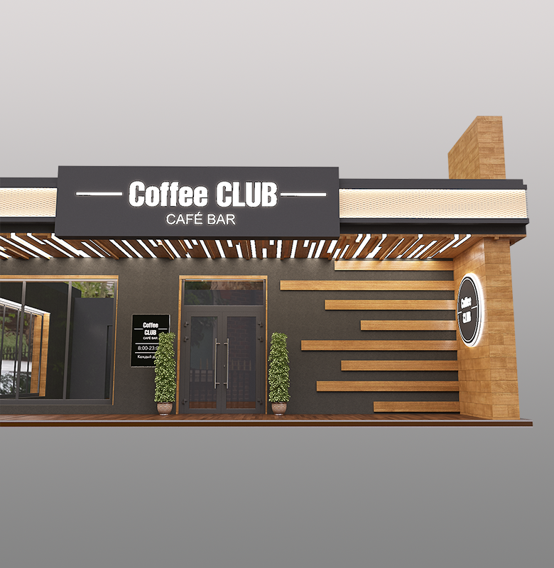 Coffee CLUB - дизайн фасада кофейни